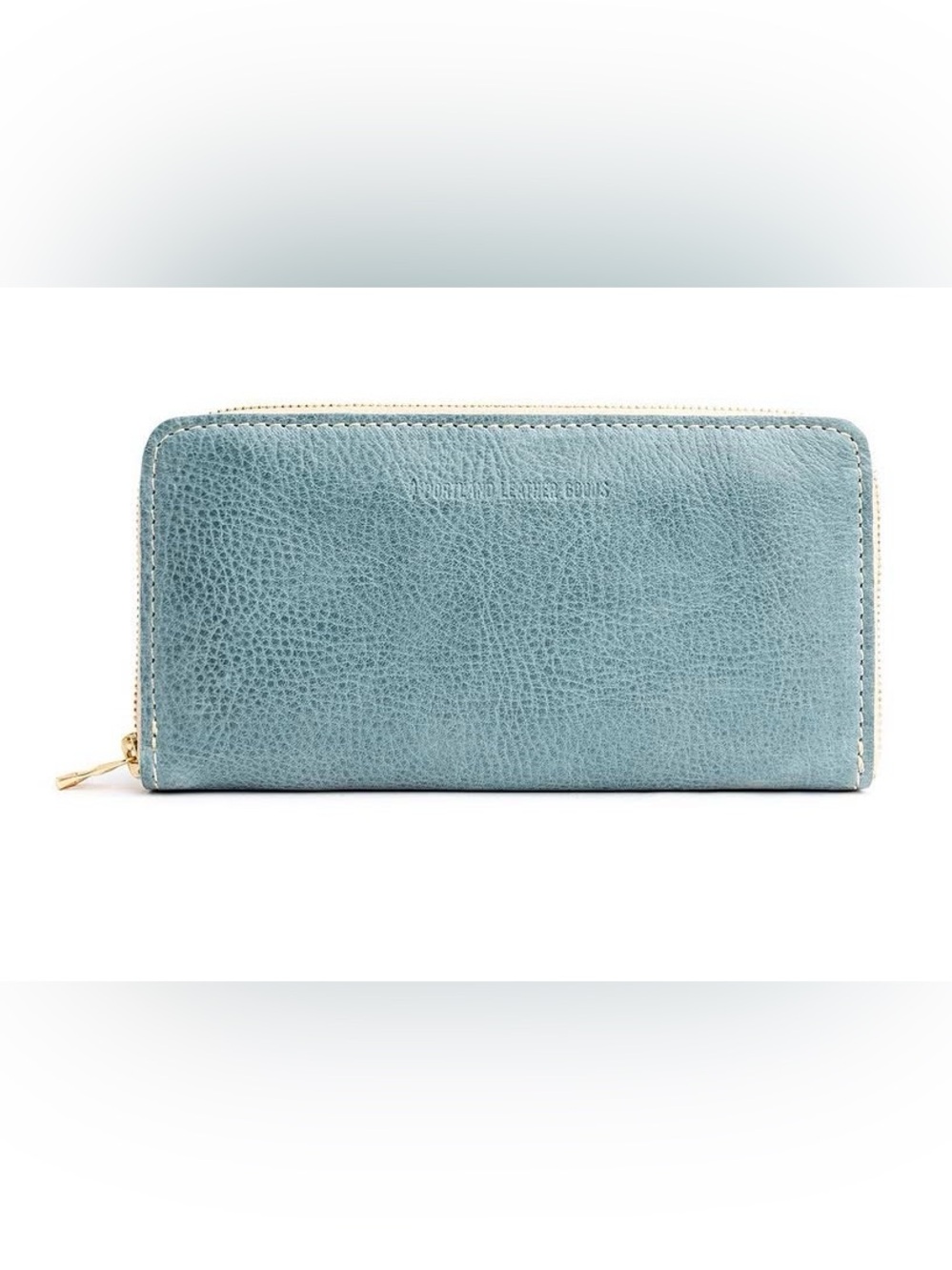 GUC - Portland Leather Blue Steel Large Accordion Zip Wallet